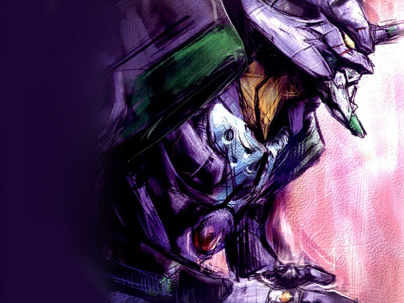 Purple Mecha Robot — Dramatic, Manga