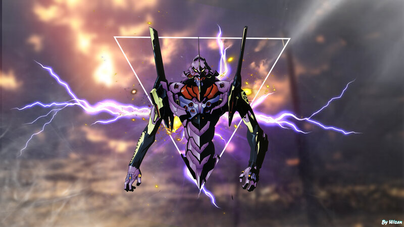 Purple Mecha Robot — Dramatic, Night, Digital Art, Lightning