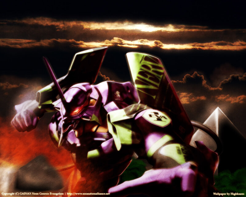 Purple Mecha Robot — Dramatic, Sunset