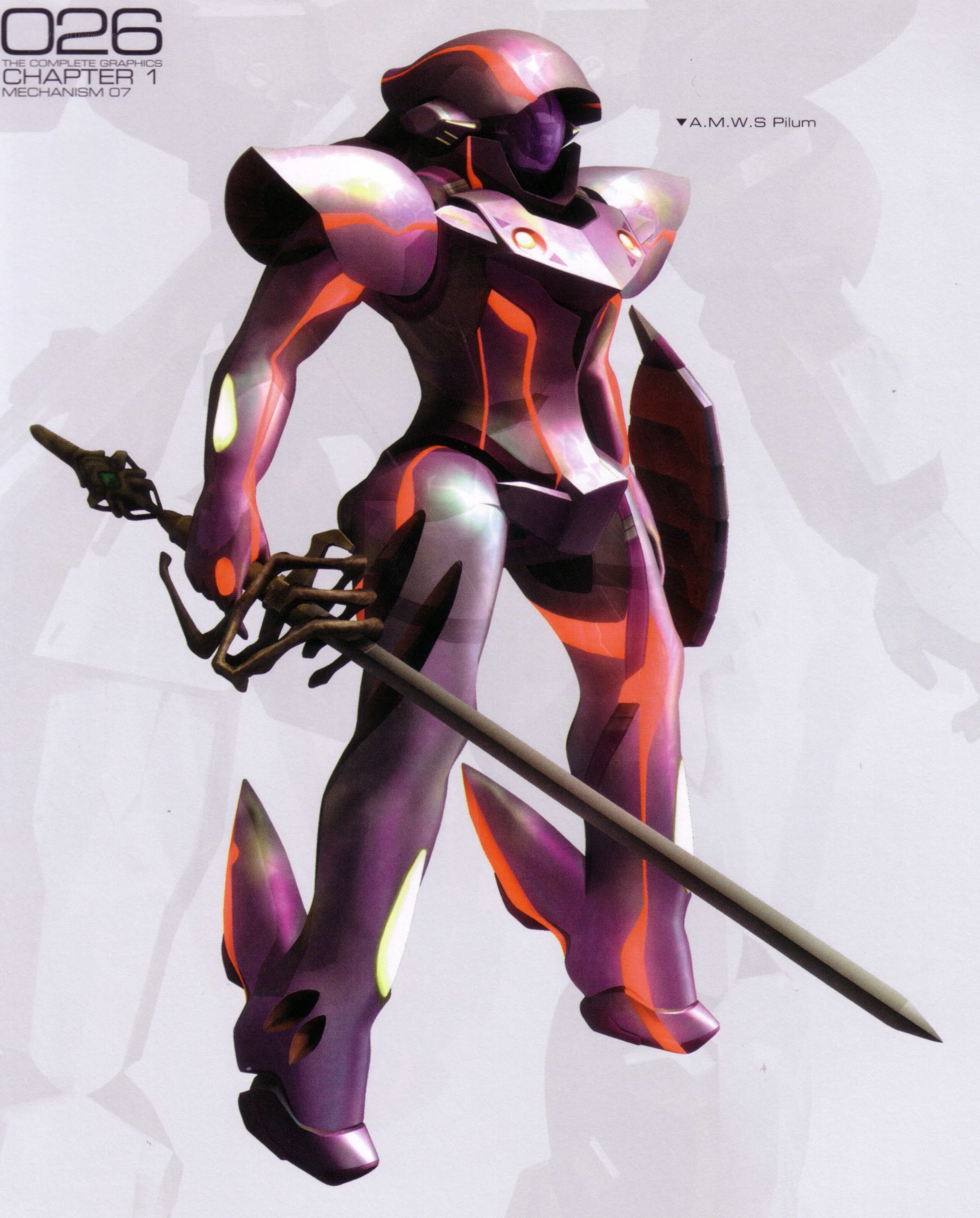 Purple mecha with sword