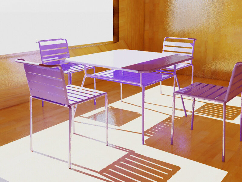 Purple Metal Table and Chairs