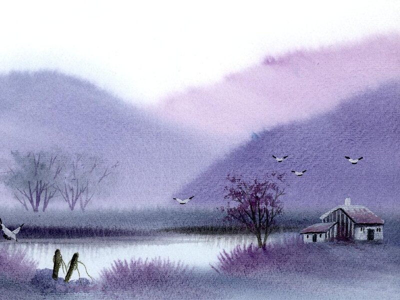 Purple Misty Landscape