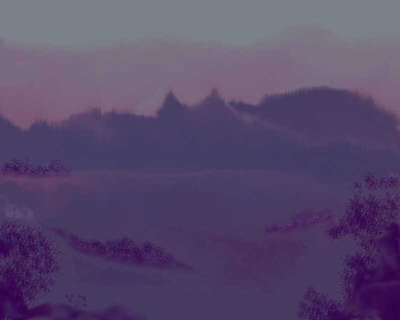 Purple Misty Mountains