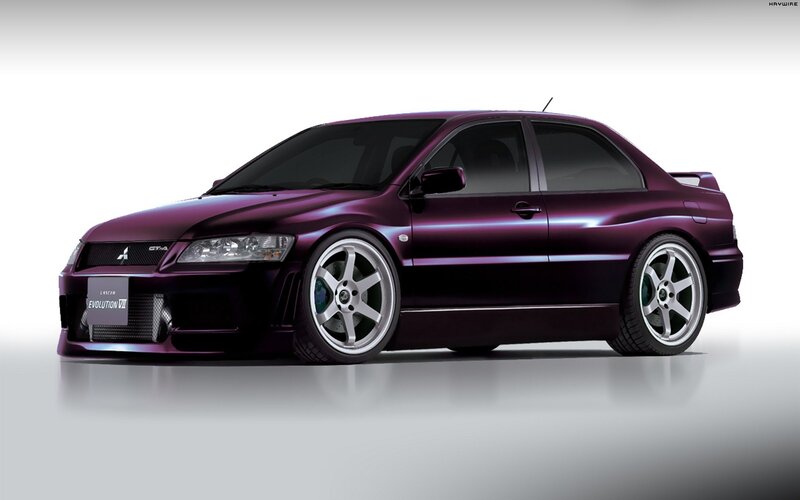 Purple Mitsubishi Lancer Evolution