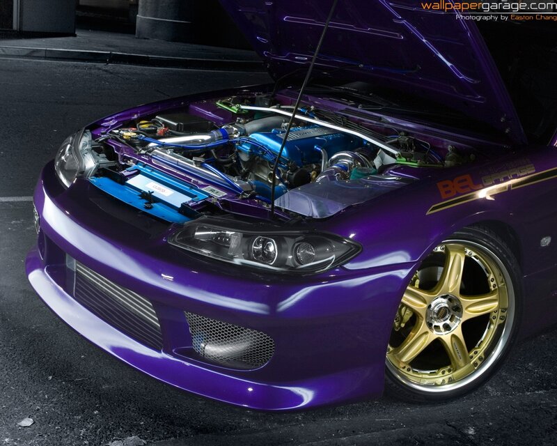 Purple Modified Car — Dramatic, Night