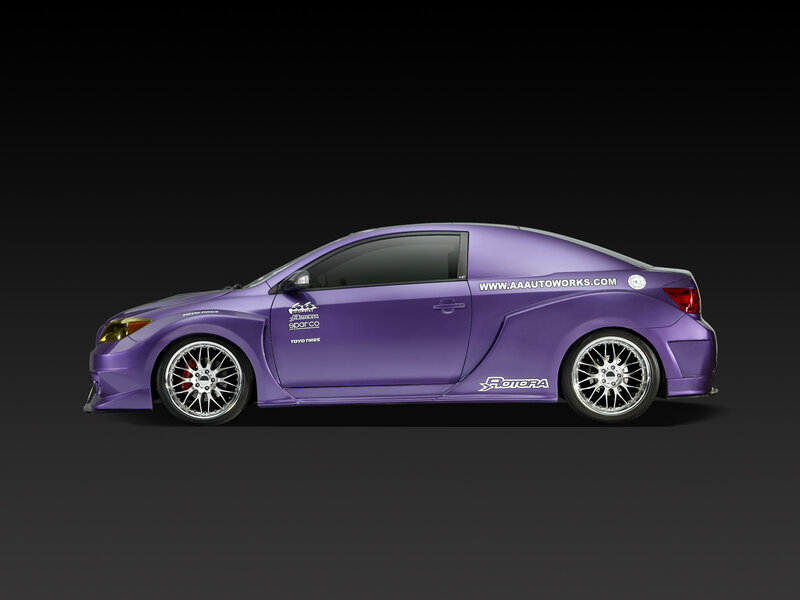 purple modified coupe car