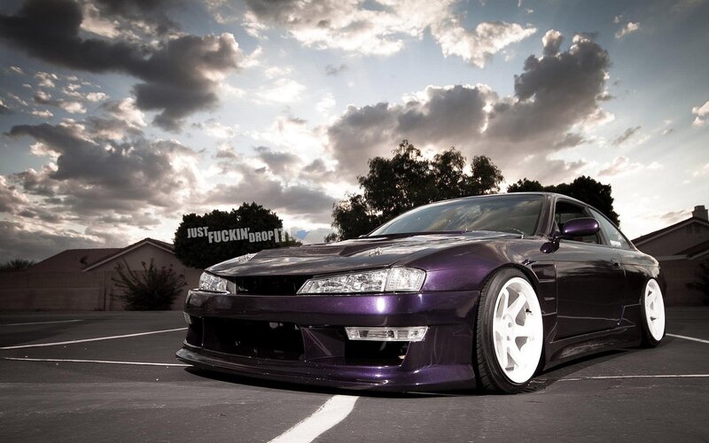 purple modified sports car