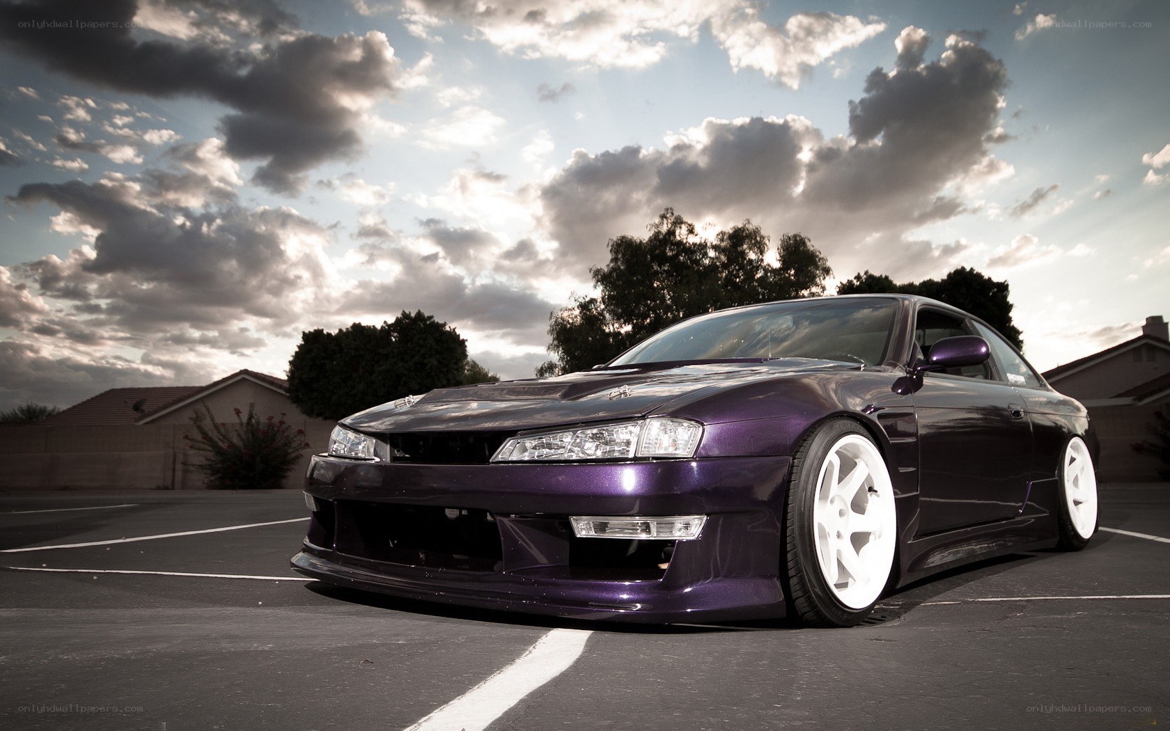 purple modified sports car