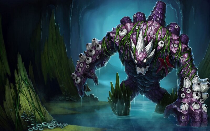 Purple Monster in Water — Dramatic