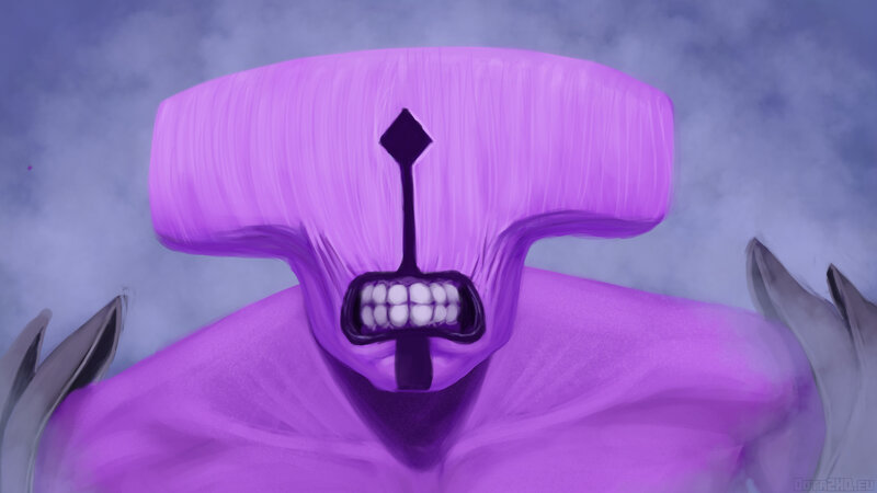 purple monster with hammer head