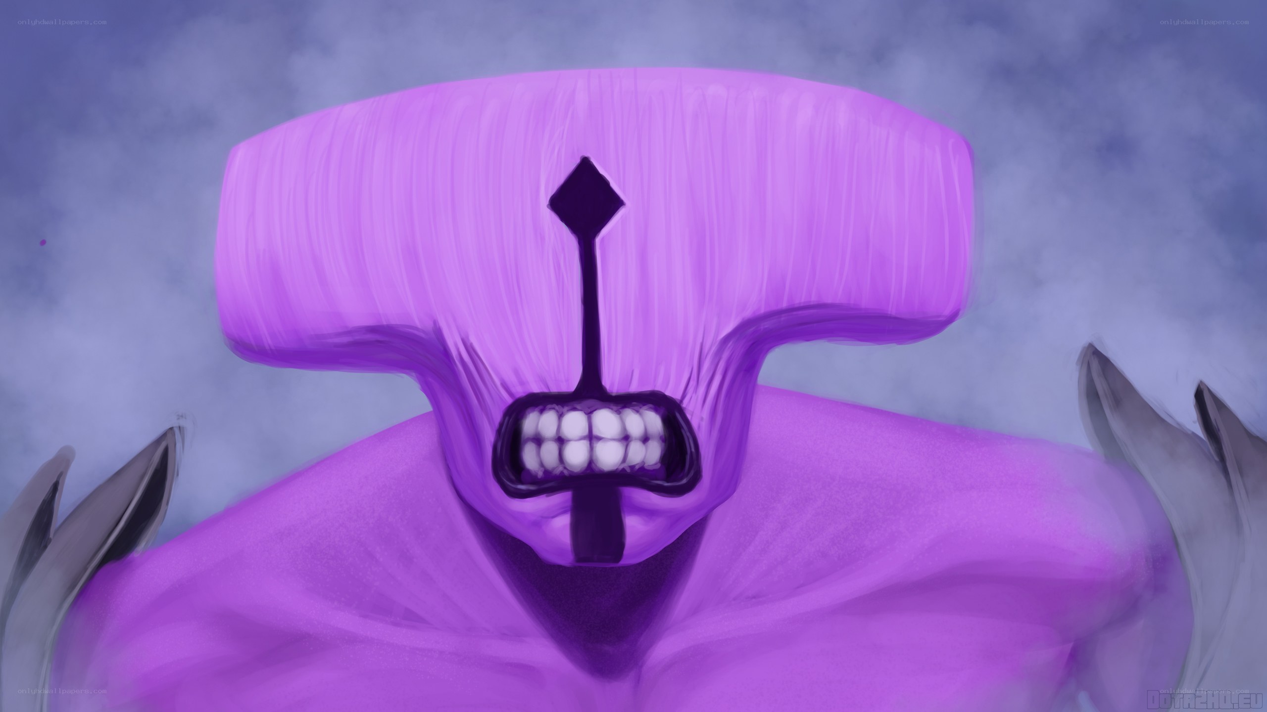 purple monster with hammer head