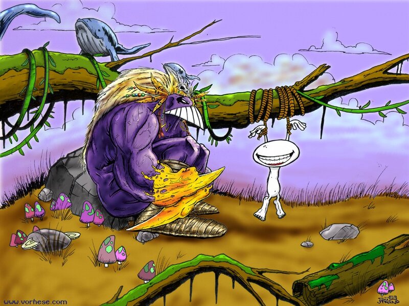Purple Monster with Yellow Wings