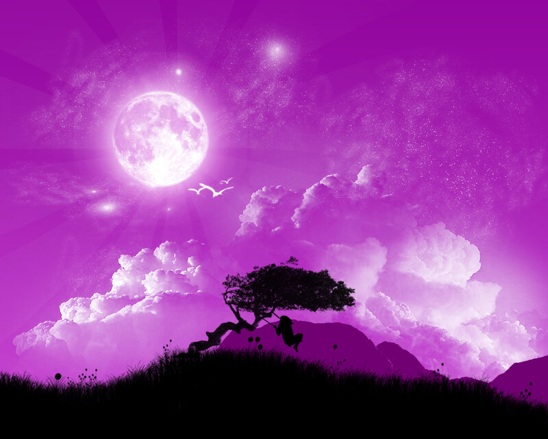 Purple moon landscape
