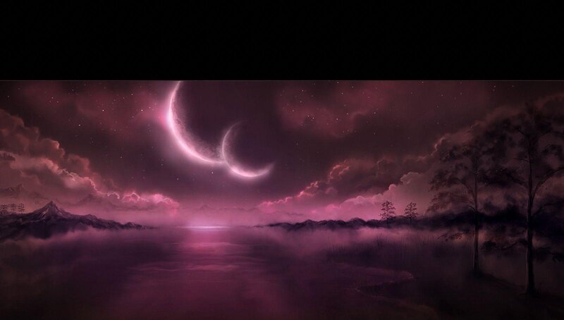 Purple moon landscape