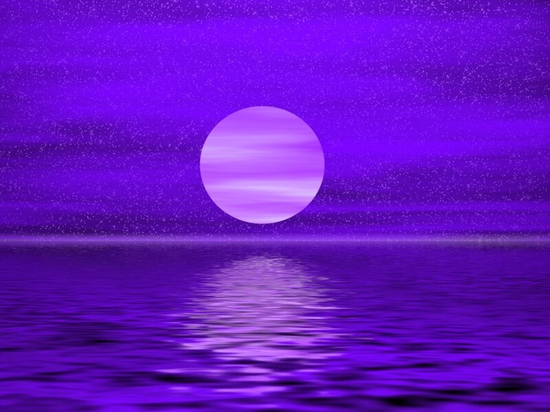 Purple Moon over Water — Serene
