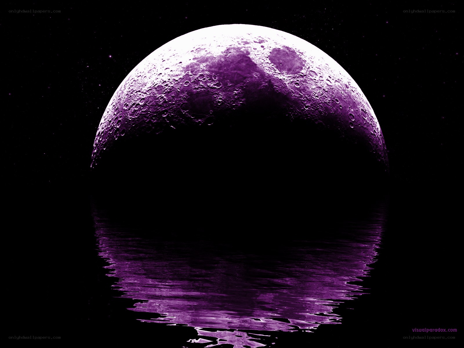 purple moon over water