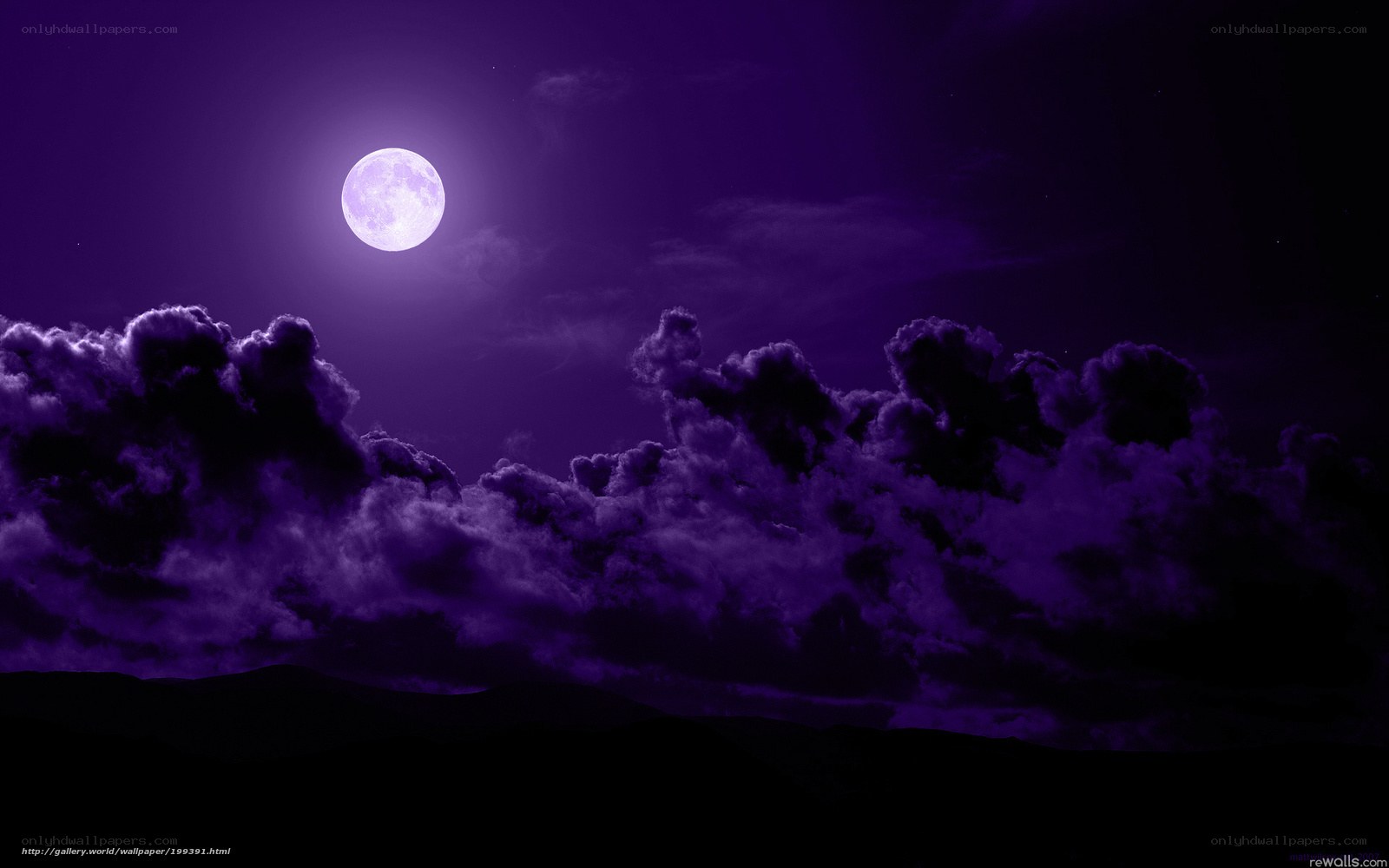 Purple Moonlit Sky