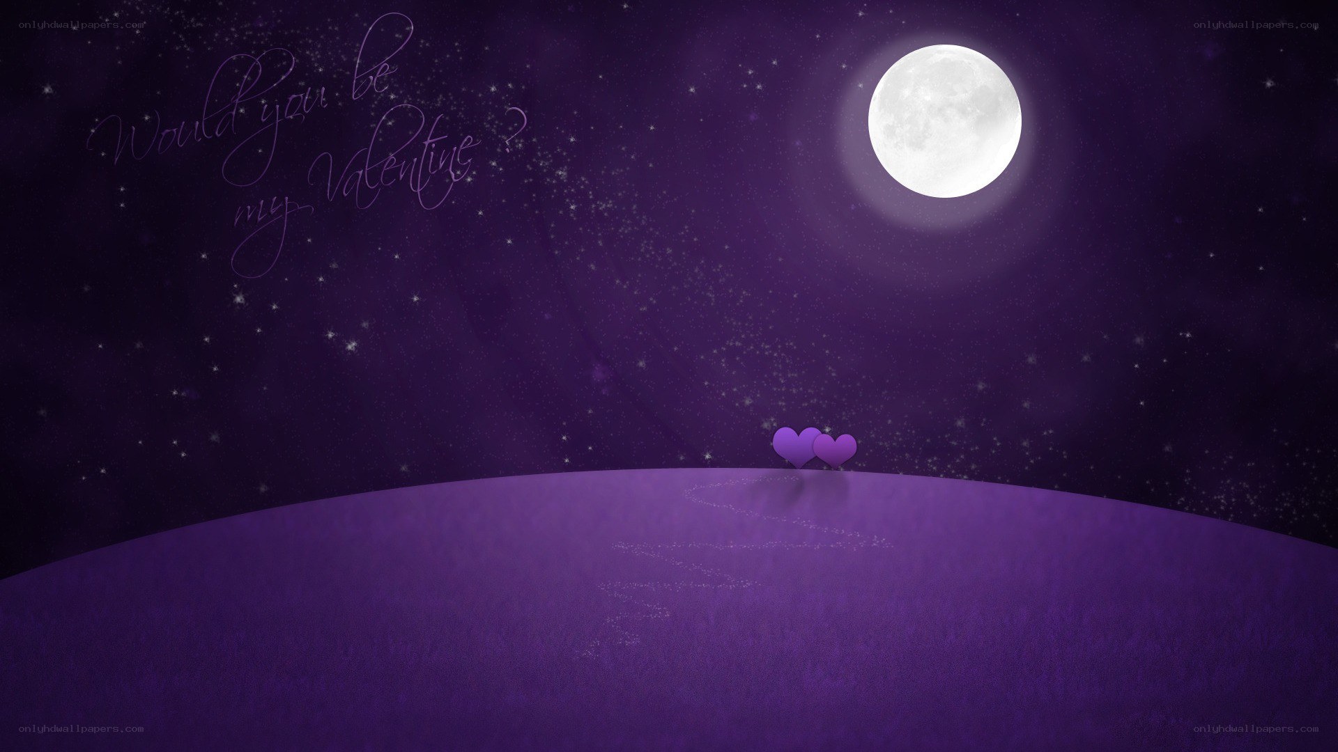 Purple moonlit valentine