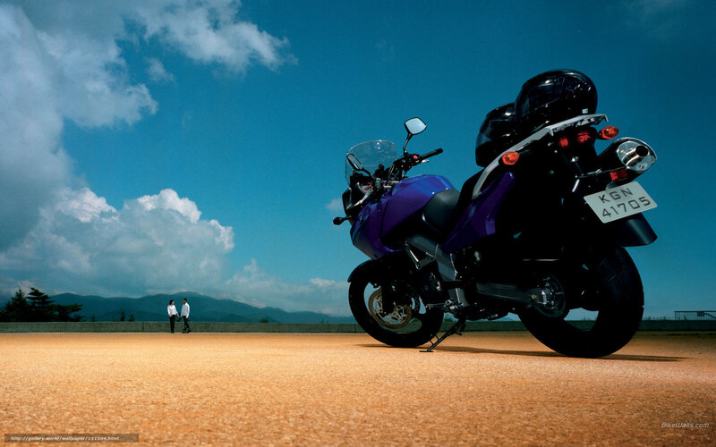 Purple motorcycle on a sunny day