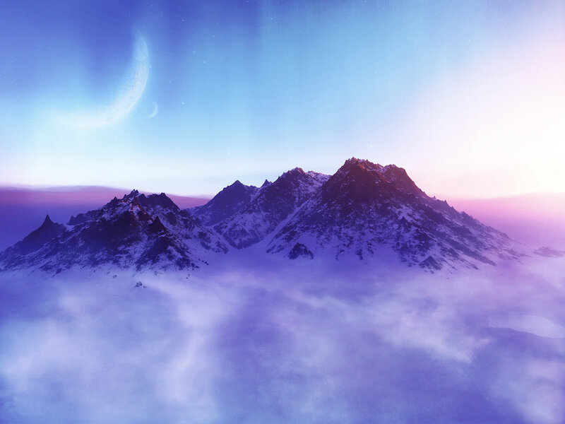 Purple mountain landscape