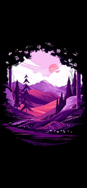 Purple Mountain Landscape — Serene, Sunset