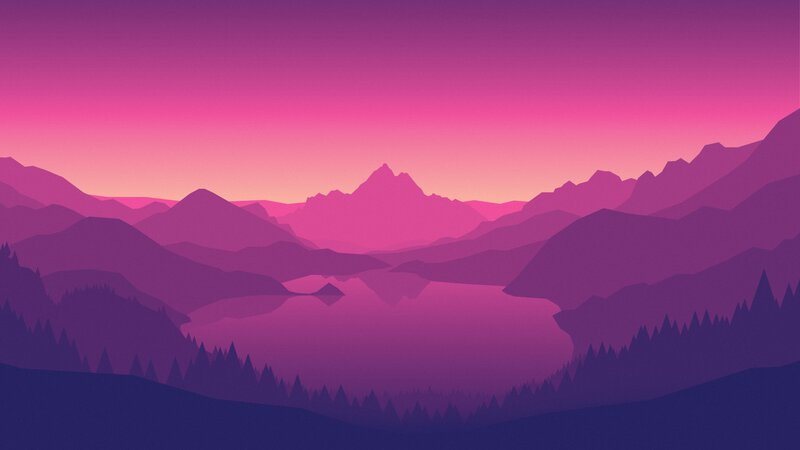 Purple Mountain Range — Serene, Sunset