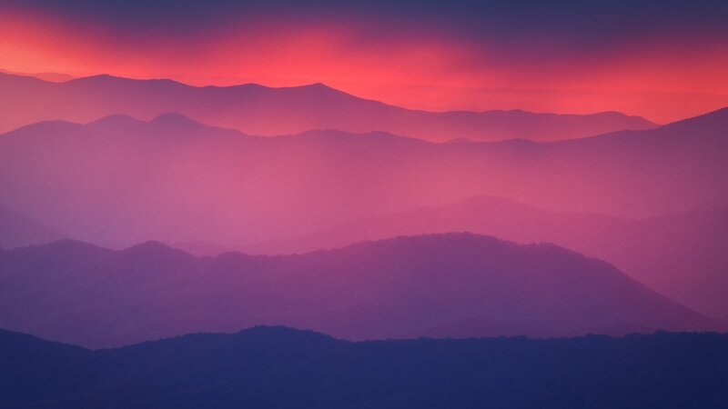 Purple mountain sunset