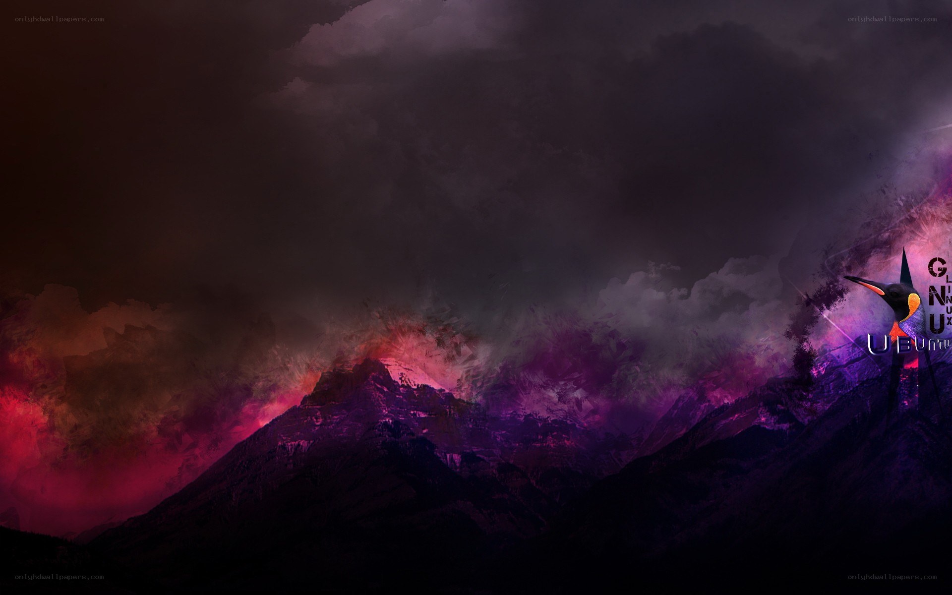 Purple mountain sunset
