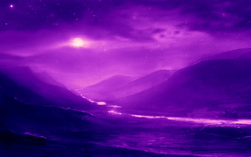 Purple Mountain Valley — Serene, Night