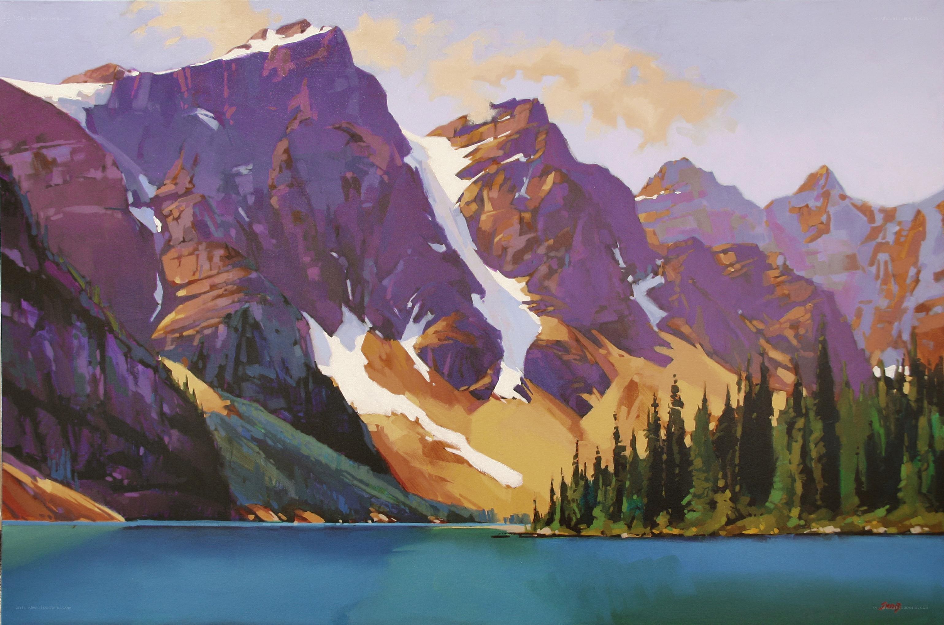 Purple Mountains and Lake