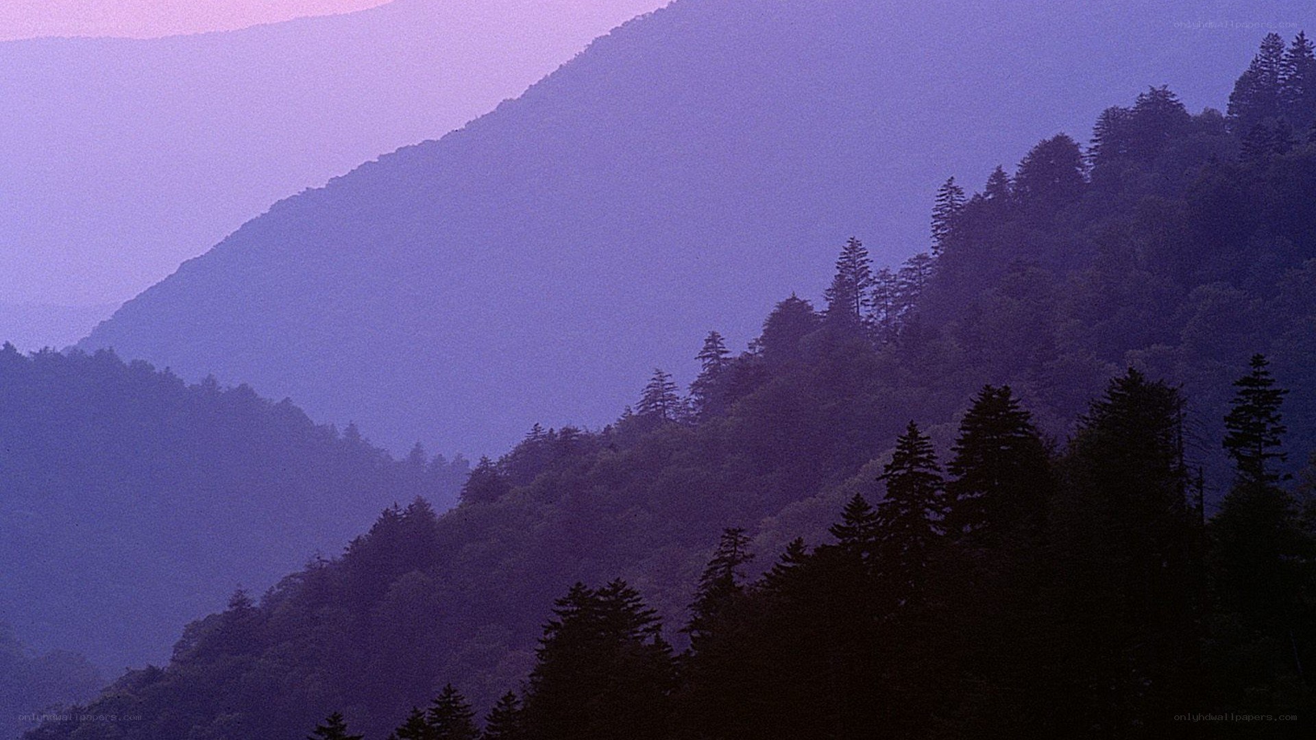 purple mountains at dusk