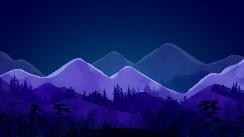 Purple Mountains at Night — Serene