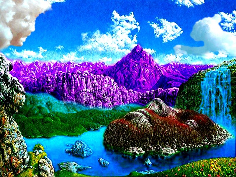 Purple Mountains Landscape