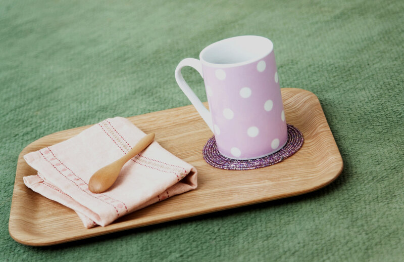 Purple Mug on Tray