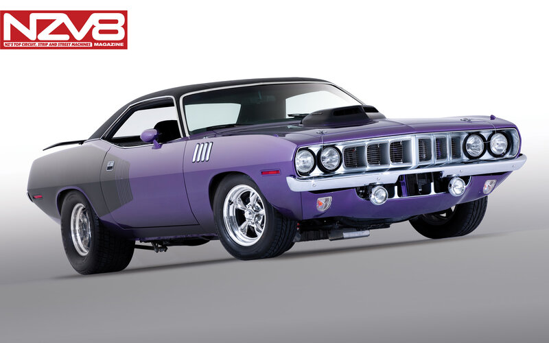 purple muscle car