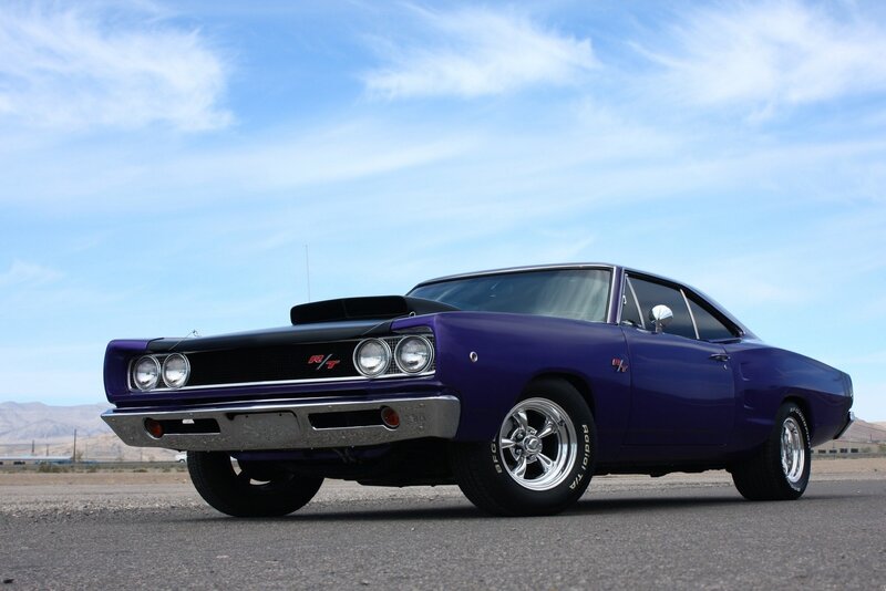 Purple Muscle Car — Dramatic, Afternoon, Photograph