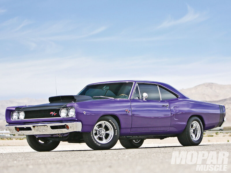 Purple Muscle Car — Dramatic, Afternoon