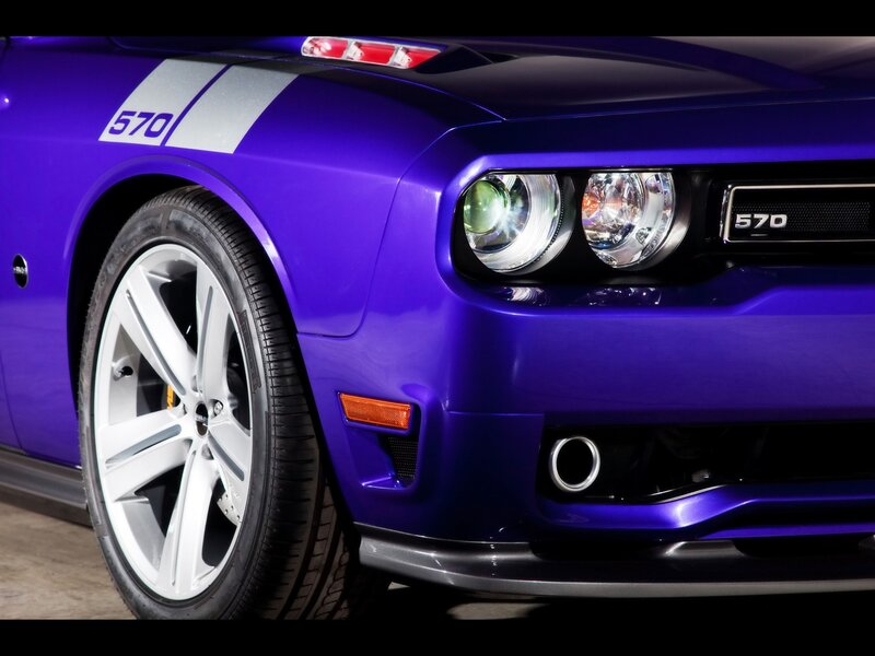Purple Muscle Car — Dramatic, Photograph, Headlight