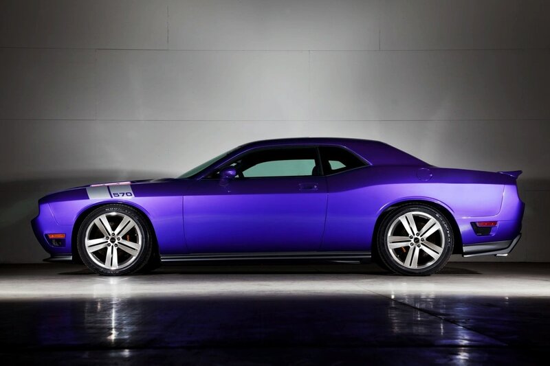 Purple Muscle Car — Dramatic, Photograph, Wheels, Wall