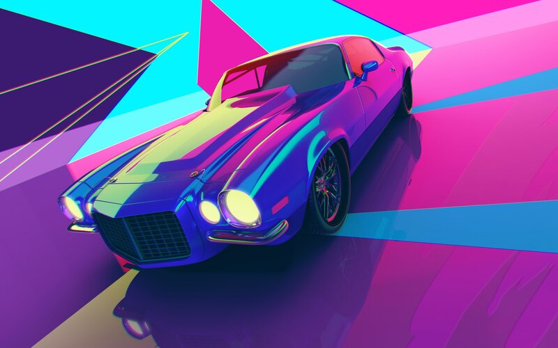 Purple Muscle Car — Pink