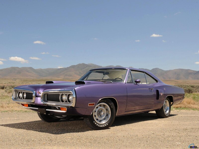 Purple Muscle Car — Serene, Afternoon, Photograph, Mountains