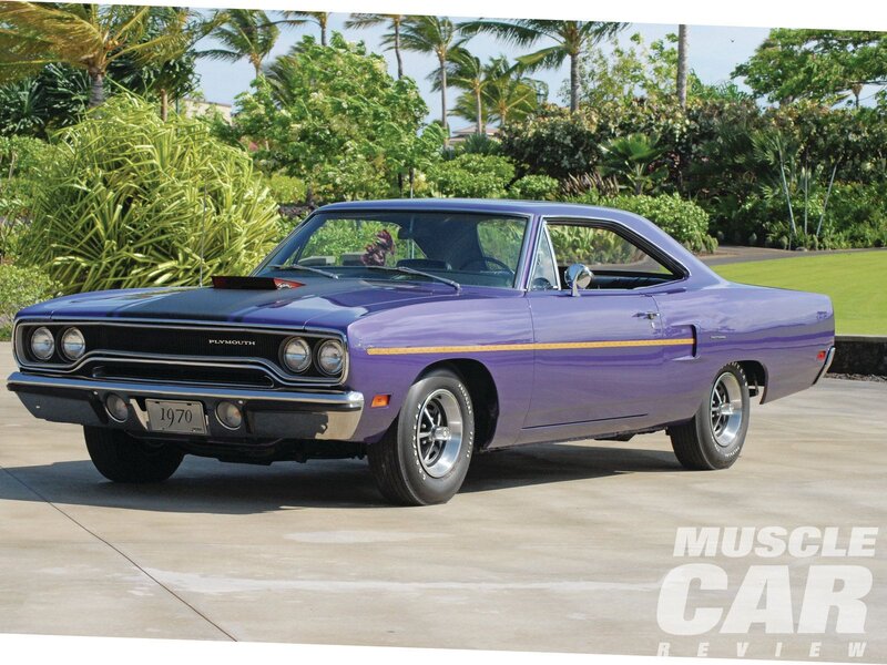 Purple Muscle Car — Serene, Afternoon, Photograph, Palm Trees
