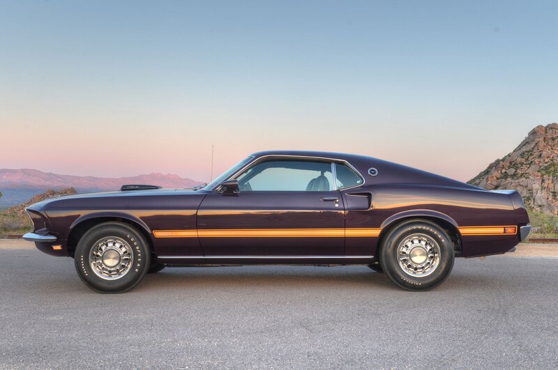 Purple Muscle Car — Serene, Sunset, Photograph