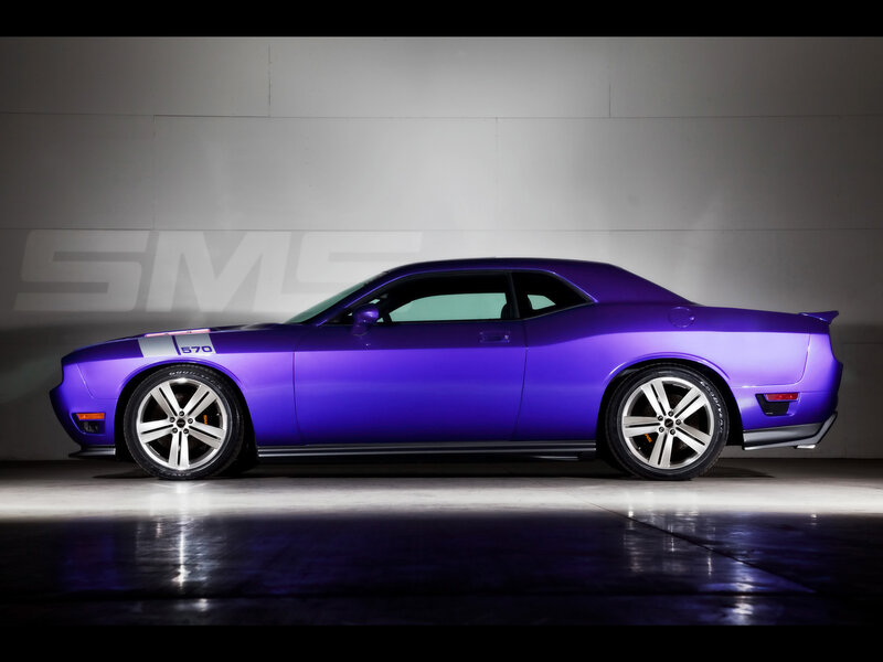 Purple muscle car side profile