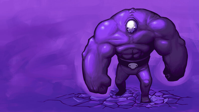 purple muscular creature