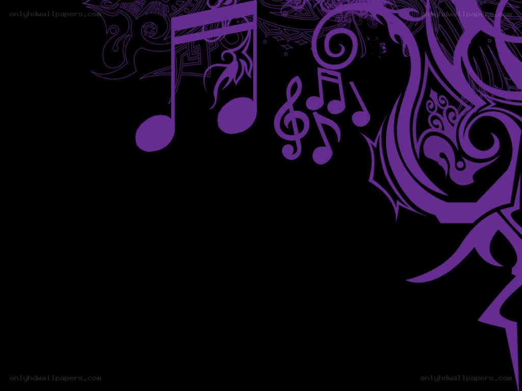 purple music notes design