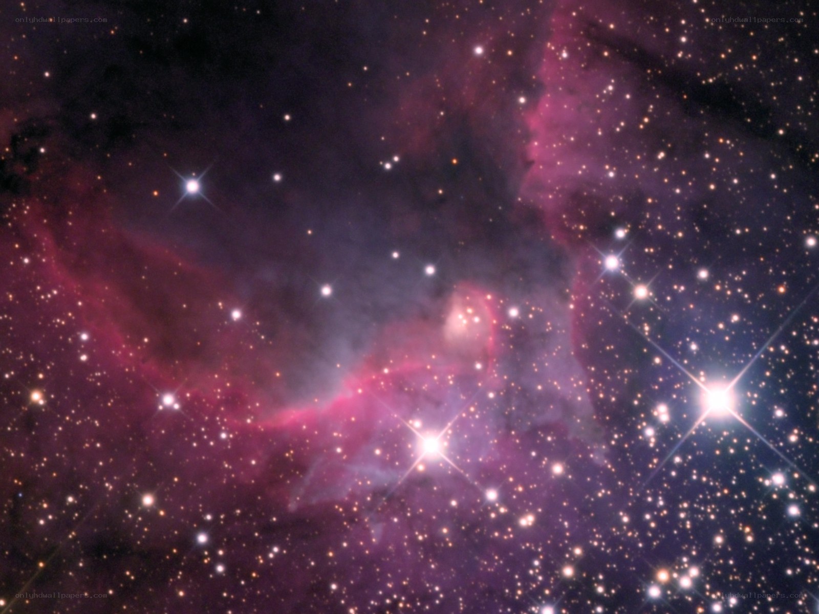 Purple nebula in space