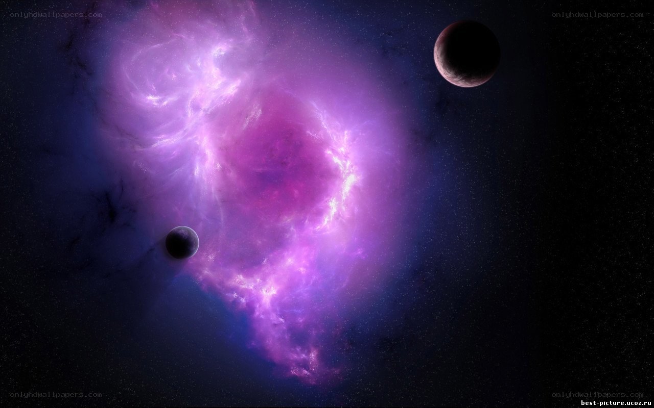 Purple nebula in space