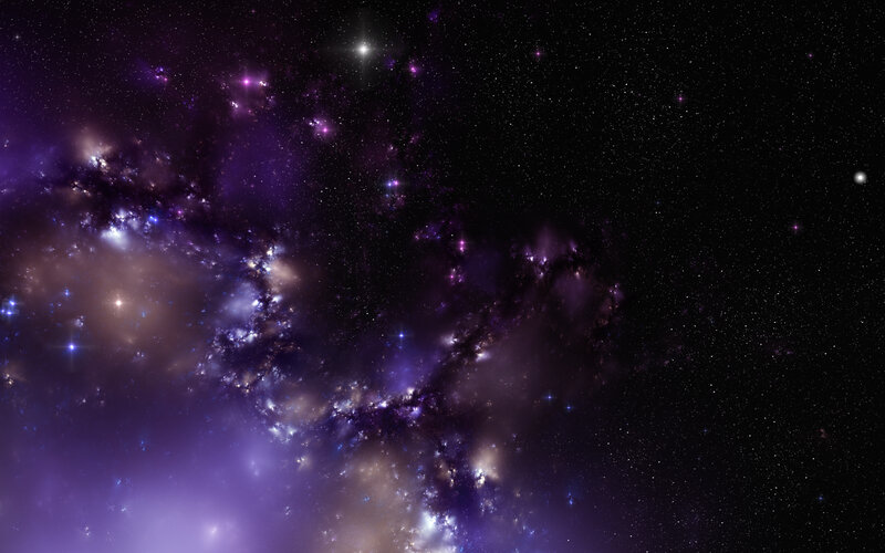 Purple nebula in space