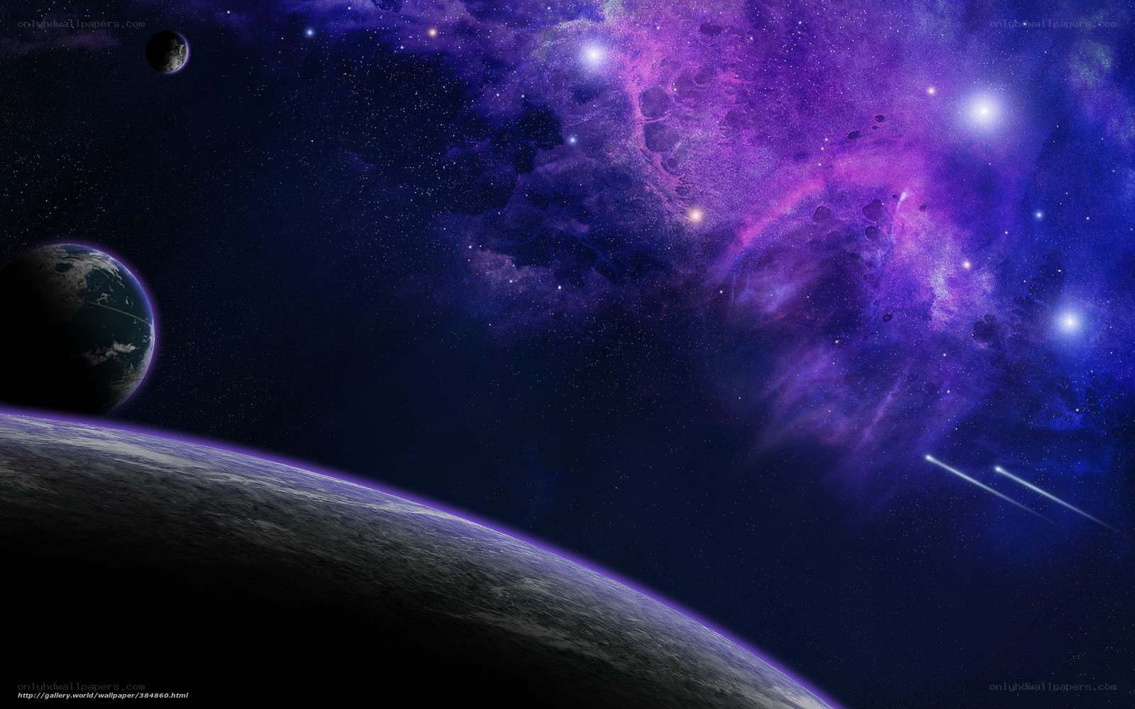 Purple nebula in space